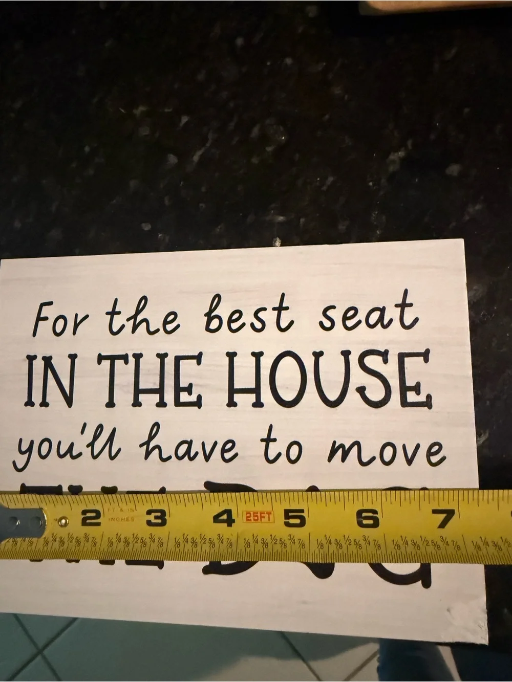 White & Black Pet Quote Block Sign - 'Move The Dog'